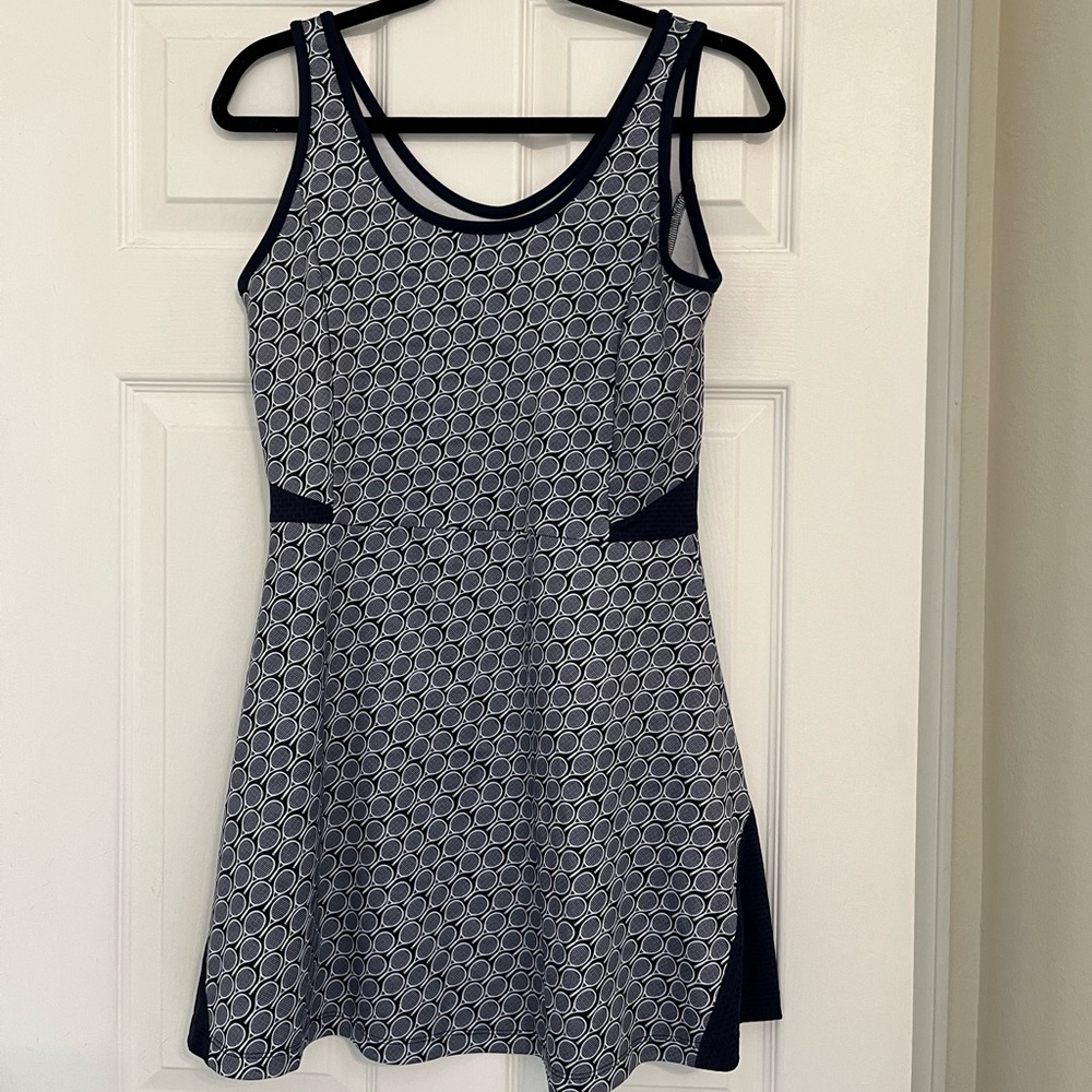 Grand Slam Navy and White Patterned Tennis Dress